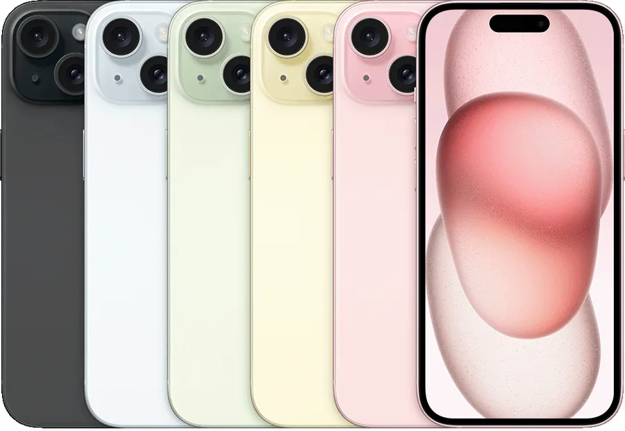 Imagem de referência da linha iPhone 15
