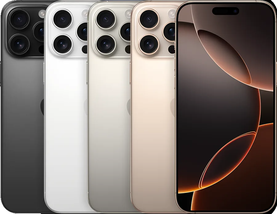 Imagem de referência da linha iPhone 16 Pro Max